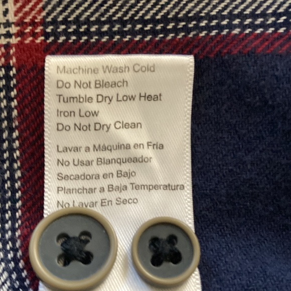 JACHS buttoned down shirt with blue white & red checks. Size Medium 100% cotton - Picture 5 of 11